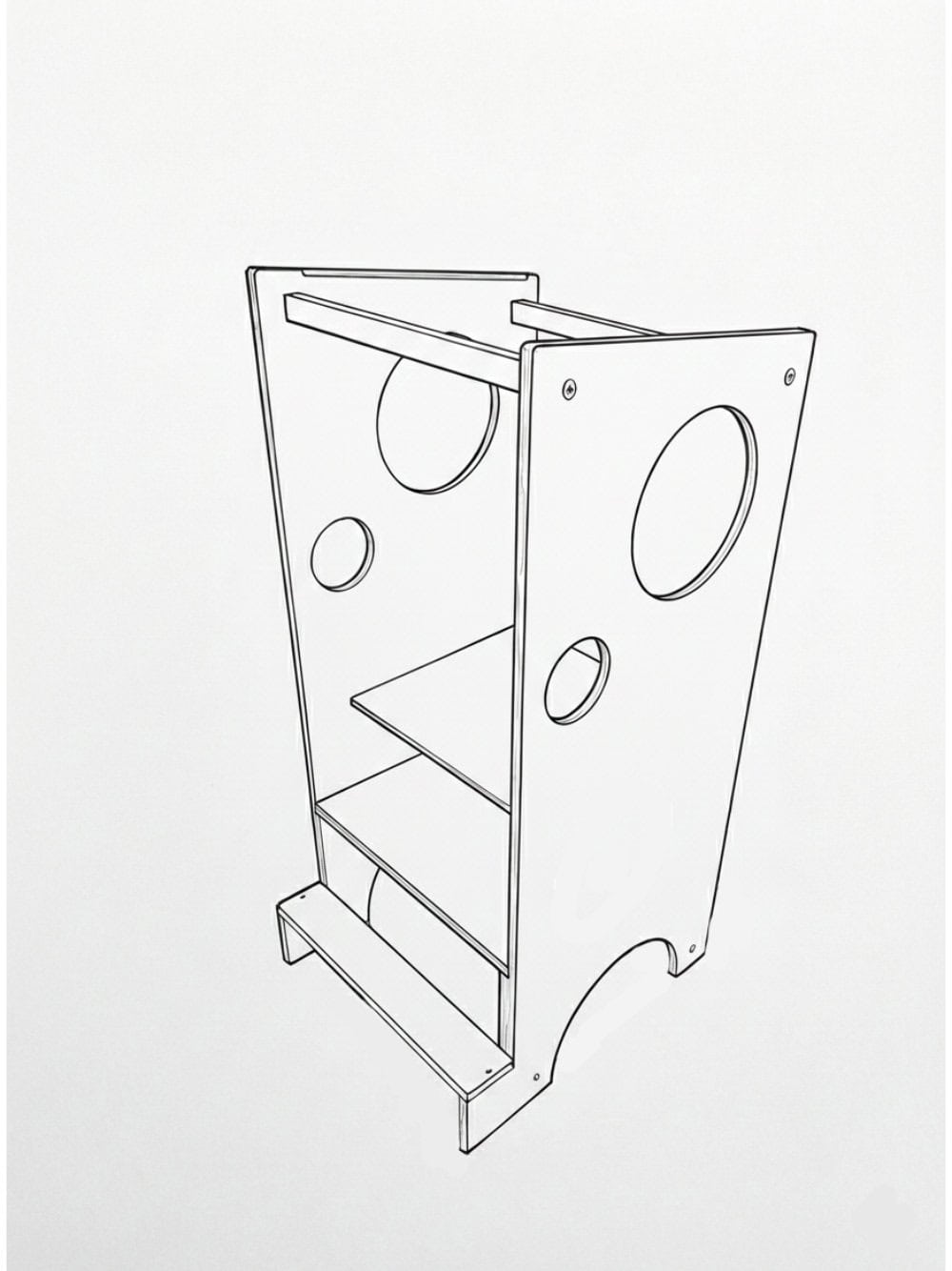 Dětská učící věž – návrh, skica